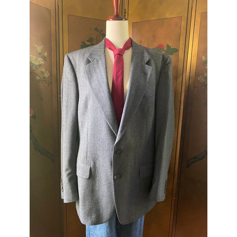 Vintage Burberrys wool blazer in grey, size 42R